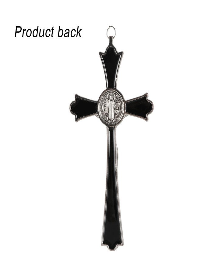 VINETEN Black Enamel Crucifix Wall Cross -Saint Benedict Metal Wall Art-Cross Give Blessing and The Spiritual Sacred -Crucifix Gift for Grandma, boys Baptism Gift - Image 5